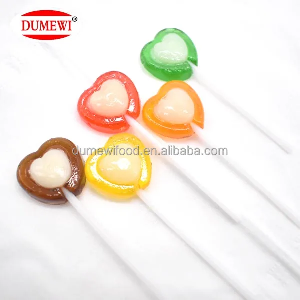 mini colorful crystal sweet heart shape lollipop candy