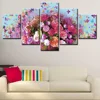 5pcs Print canvas Wall Art Beautiful roses cuadros Decoration oil painting Modular pictures on the hall wall no frame