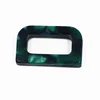 Fashion make custom designer resin acrylic plastic buckle green handbag rectangle belt buckles for coat dresses for women