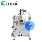 semi automatic double faces labeling medicine bottles round food cans labeling machine for printing label