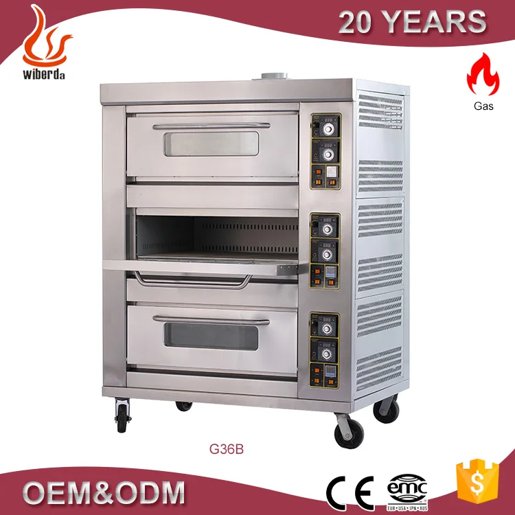 Commercial equipment 3 layer 9 deck commercial gas bread oven /bakery machines/price of bakery machinery G39B