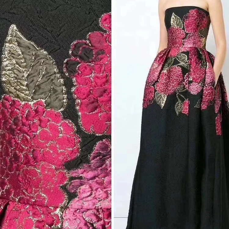 New Fashion 100% Polyester Stock Lot Floral Jacquard Fabric For Wedding Dress, Customized color
New Fashion 100% Polyester Stock Lot Floral Jacquard Fabric For Wedding Dress, Customized color