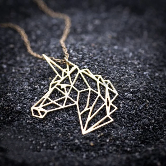 Delicate minimalist origami geometric silver or gold plated fashion wholesale stainless steel unicorn necklace for women
Delicate minimalist origami geometric silver or gold plated fashion wholesale stainless steel unicorn necklace for women