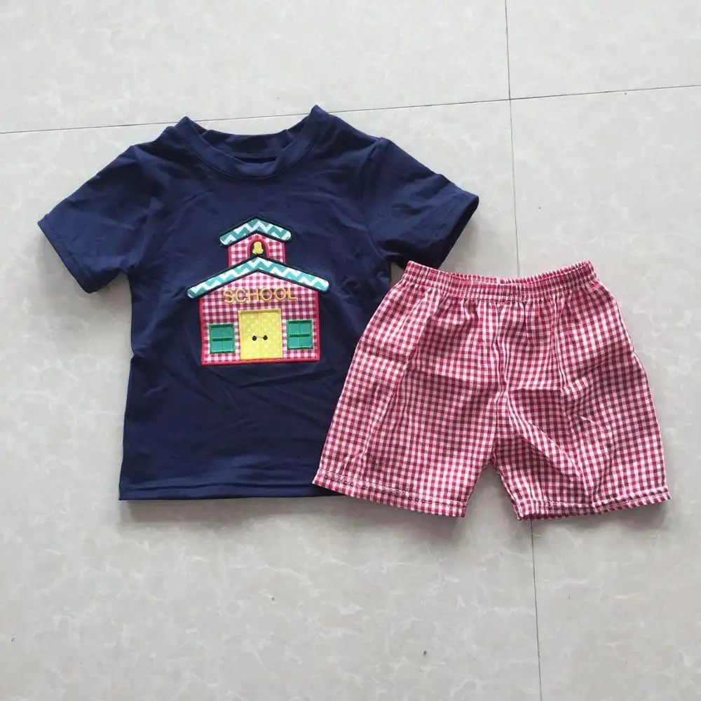 2019 Hot Sale back to school outfit boutique children's boys clothes embroidery classroom school set
2019 Hot Sale back to school outfit boutique children's boys clothes embroidery classroom school set
