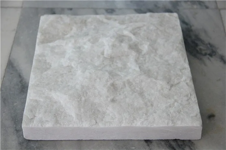 Samistone White Marble Tile Split Face Pure White Marble Stone Tile