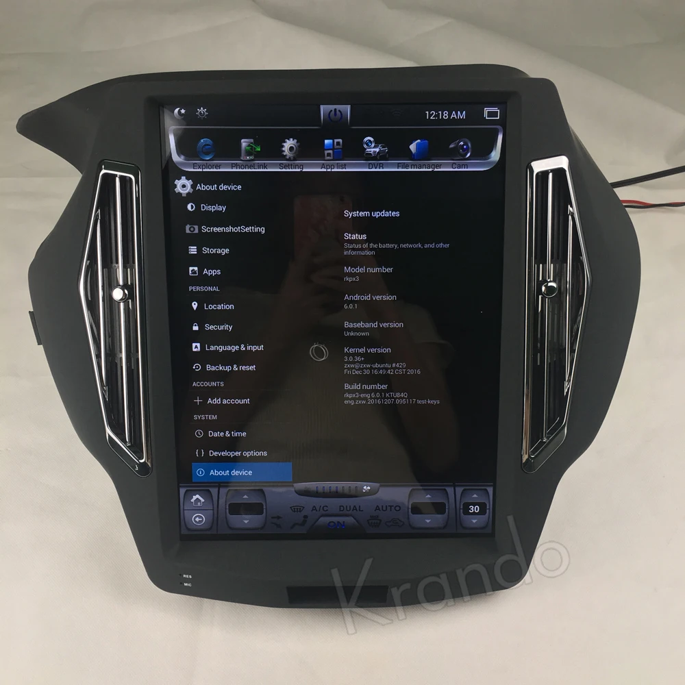 Krando Android 7.1 Tesla 15" Vertical Screen Car Dvd Player For Honda