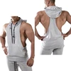 MS-2209 European New Style Muscle Gym Hooded Vest Men's Sports Sleeveless Hoodies For Fitness Trainers