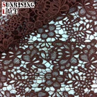 Sunflower Textile Floral Water Soluble Chemical Black Lace Fabric