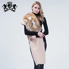 Ladies Fox Fur Poncho Shawl Fashion Cashmere Scarf Real Fur Stole