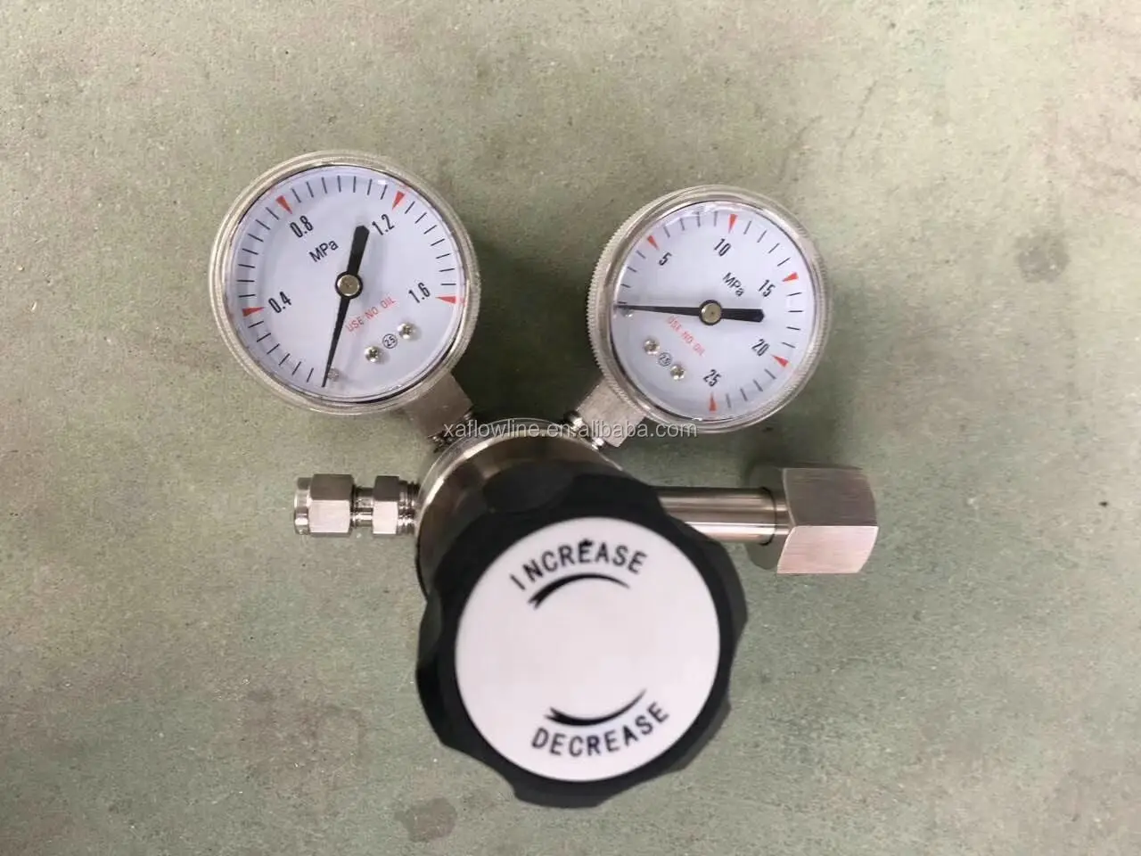 double gauges pressure regulator for he gas with 100m3/h flow