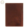 Personalized brown recycled zippered a4 pu leather portfolio