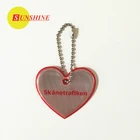 Best price hot sale oem soft different shapes keychain reflective heart shape hanger