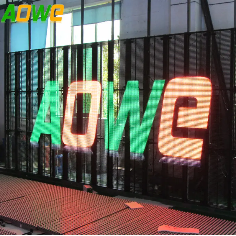 Full Color Curtain/mesh led display outdoor Usage transparent p16 led display