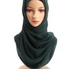 Wholesale muslim polyester viscose premium plain soft crinkle shawl cotton hijab scarf