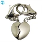 2018 Hot Sale Two Half Hearts Metal Key Holder Custom Zinc Alloy Key Ring