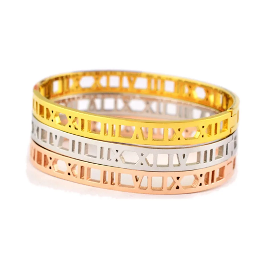 Hot New Product Roman Number XII Hollow Stainless Steel Bangle, Steel;gold;rose gold
Hot New Product Roman Number XII Hollow Stainless Steel Bangle, Steel;gold;rose gold