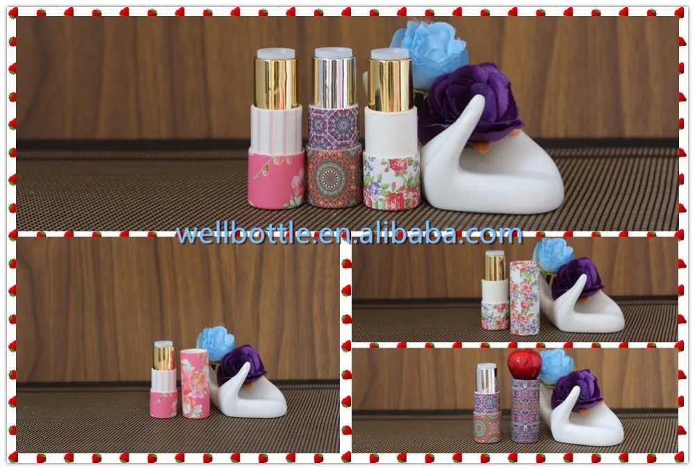 eco packaging paper jar kraft round paper cosmetic tube for lip balm deodorant lipstick PT-005Z