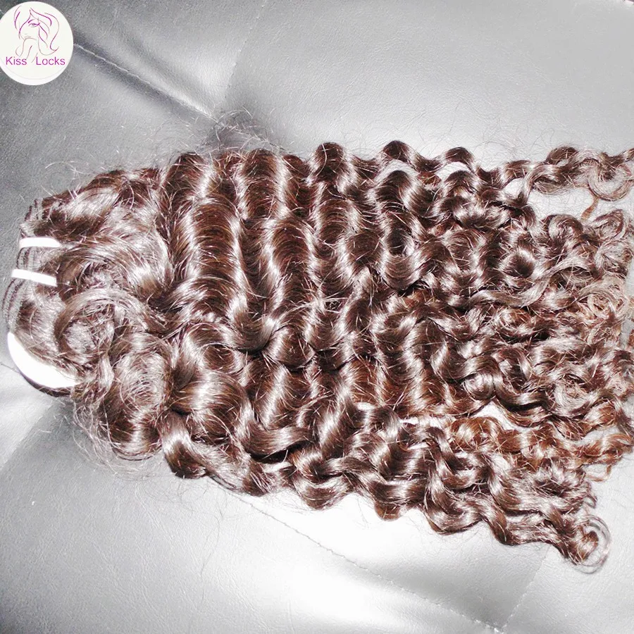 Consistent Quality wholesale raw Virgin Filipino deep wave Curly Weave natural brown color