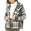 OEM company flannel and stripped elegant women turn down collar winter jacket