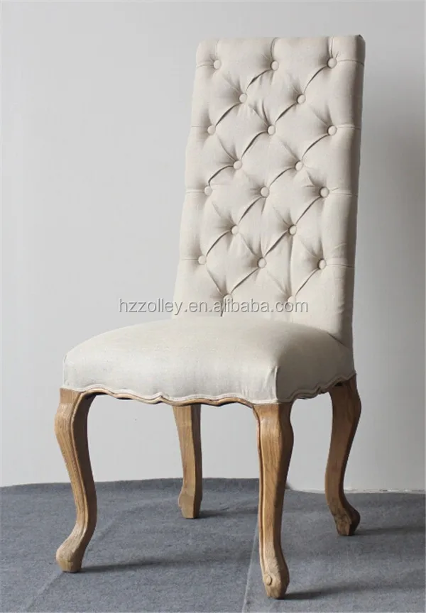 Classic Leather Armless Dining Chair Wooden Fabric Chair