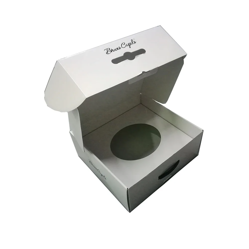 white clothes tuck top packaging corrugated cardboard box with