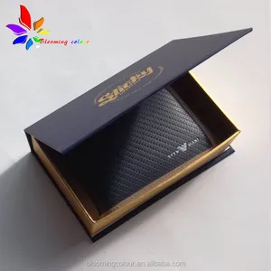 rigid cardboard magnetic closure gift paper box for wallet