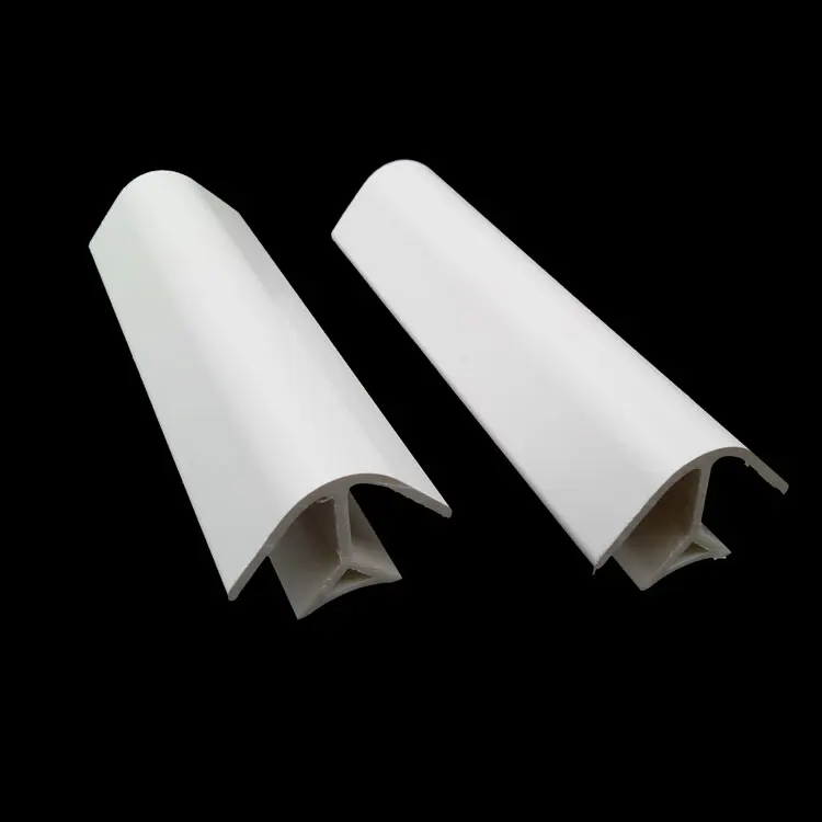 White PVC skirting corner joint