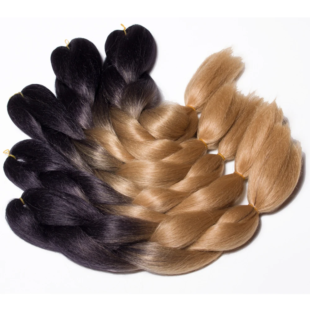 Ombre Braids Hair Extension 24inch 100gram High Temperature Fiber