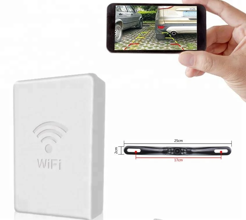 Wi-Fi, Автомобильная камера заднего вида видео в реальном времени передатчик + широкоугольный объектив для камеры IP68 светодио дный ночного видения для iPhone и Android в автомобиле