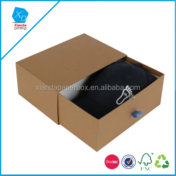 premium brown packaging paper baseball cap gift box