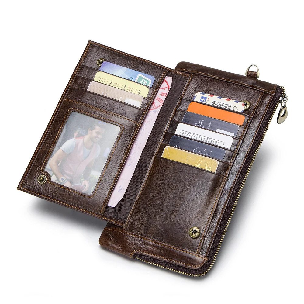 High Quality Real Genuine Leather Long Wristlet Men Wallet Factory Gents Card Holder Purse with Front Phone Pocket, Coffee
High Quality Real Genuine Leather Long Wristlet Men Wallet Factory Gents Card Holder Purse with Front Phone Pocket, Coffee