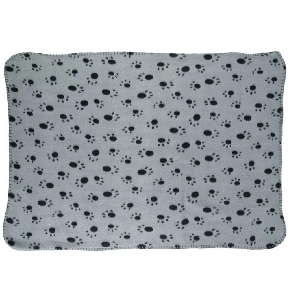 Warm Pet Puppy Dog Cat Small Medium Large Paw Print Pet Cat Dog Fleece Soft Blanket Bed Mat Cover