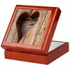 small fine heart shape ring finished wooden boxes