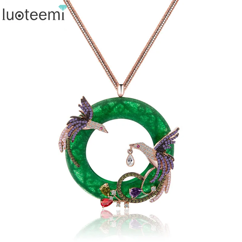 LUOTEEMI Fashion Lady Exquisite Rose Gold Plated Colorful Micro Paved Double Phenix Birds Animal Pendant Long Sweater Necklace
LUOTEEMI Fashion Lady Exquisite Rose Gold Plated Colorful Micro Paved Double Phenix Birds Animal Pendant Long Sweater Necklace