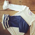 wholesale toddler girls boutique denim blank ruffle pants outfit