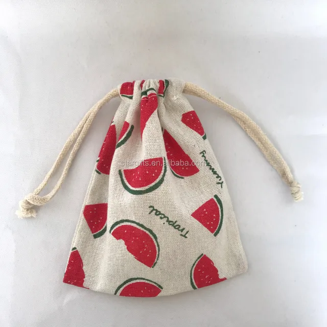 custom print logo breathable eco-friendly cotton jewelry bag for