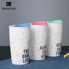 Wholesale personalized vacuum thermo pp lid double wall ceramic coffee mug with lid