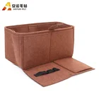 snap closure cosmetic bag felt toiletry pouch with pockets