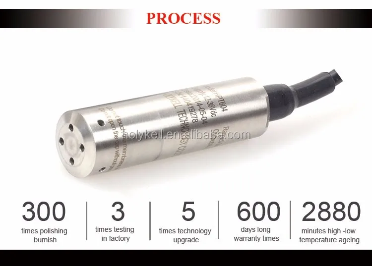 Level pressure sensor continuous submersion in liquids water, oil and non aggressive chemicals pressure sensor