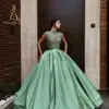 Prom Detachable Train Color Mini Gown Long Short Sleeve Hot Sale Woman Floor-touching Mint Green Evening Made To Order Dress