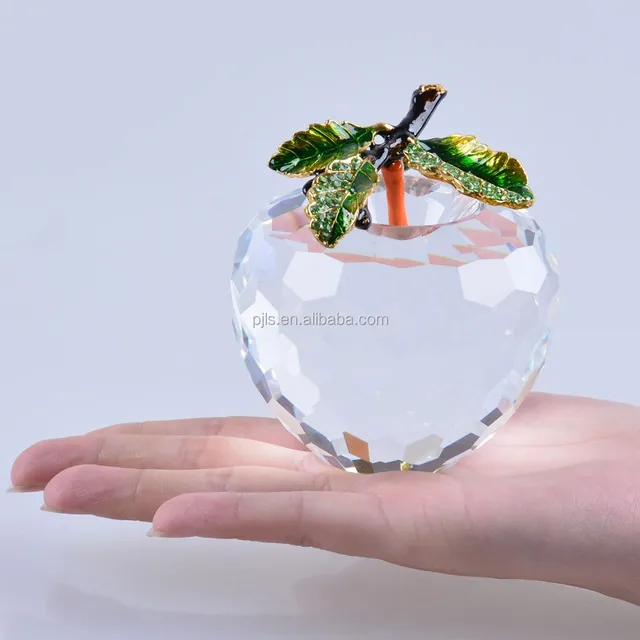 clear crystal apple,crystal display for wedding gift