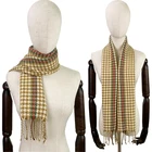 Autumn and winter children's small plaid scarf tassel warm scarf
