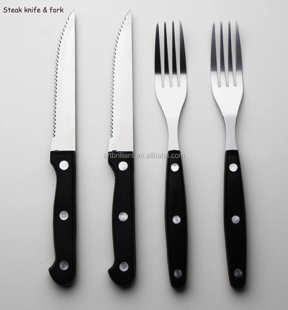 bbq steak fork heated knife set with enough hardness