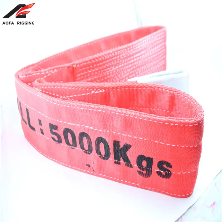 100% polyester safety factor 5 ton 10t 4m 1000kg eye to eye tape webbing flat sling for lifitng