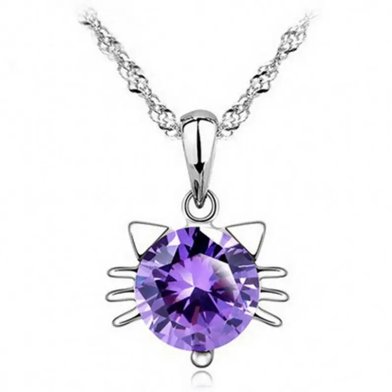 Cute Cat Kitty Necklace Platinum Plated AAA Quality Austria Crystal Pendant Necklace for Woman
Cute Cat Kitty Necklace Platinum Plated AAA Quality Austria Crystal Pendant Necklace for Woman