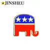 Brass stamped cheap metal elephant republican lapel pin