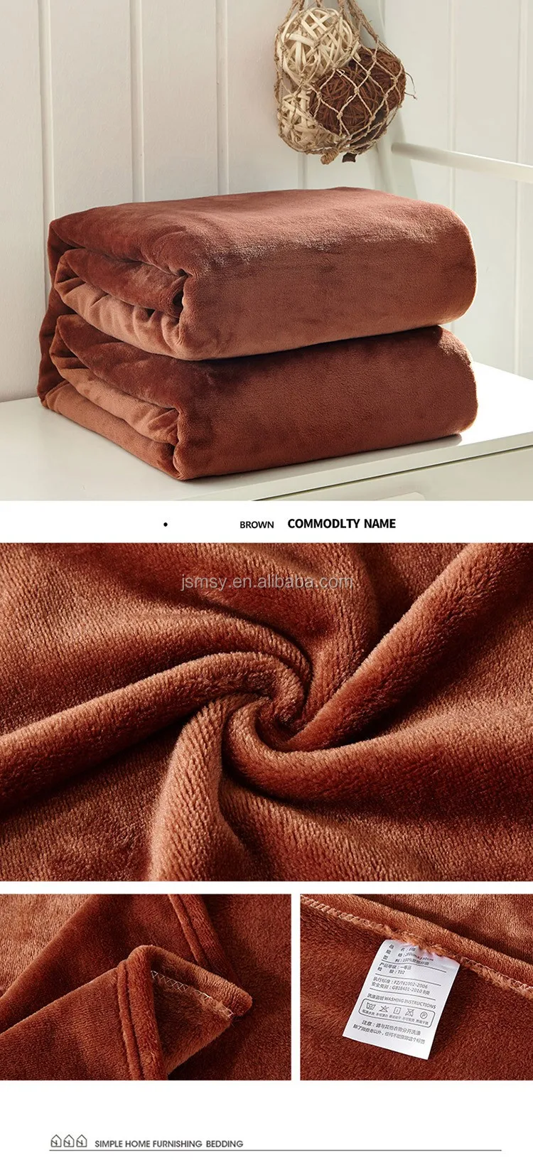 Super Soft Warm Solid Color Queen Size Embossed Plush Fleece Blanket