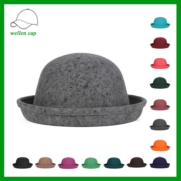 mini vintage 100% wool felt traditional bowler hat