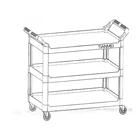 New Star 1 pc Heavy Duty Utility Cart Bus Cart 220 lbs Load 3 Tier Service Trolley Kitchen Carts