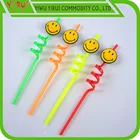 crazy plastic drinking straw with smile logo can customized